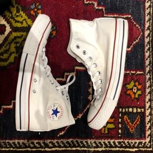 Converse all star white high tops size 9
